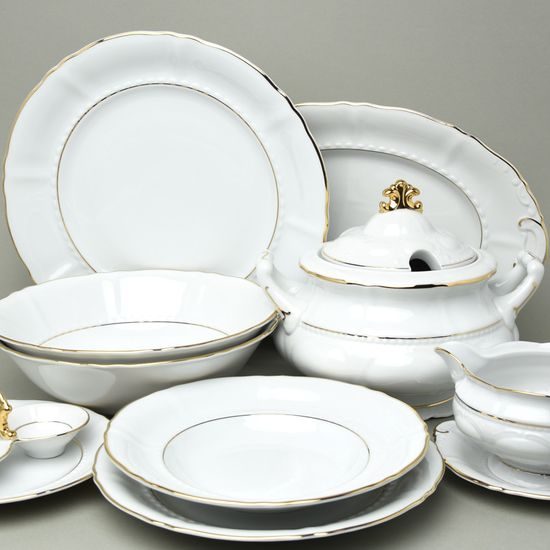 Dining set for 6 persons, Sonata, golden lines, Leander 1907