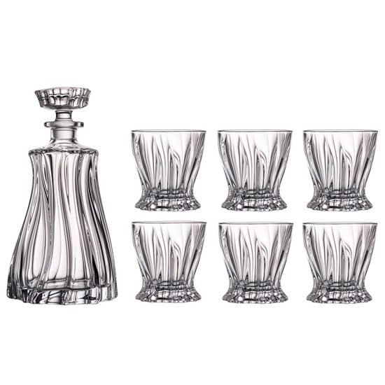Crystal whisky set Plantica 1+6, Aurum Crystal