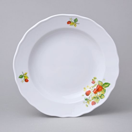 Plate deep 24 cm, strawberry, Cesky porcelan a.s.