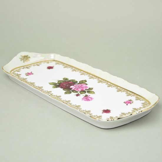 Podnos sandwichový 36 x 15 cm, Cecily, porcelán Carlsbad / QUEENs Crown
