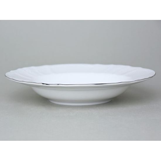 Plate deep 23 cm, Thun 1794 Carlsbad porcelain, BERNADOTTE platinum