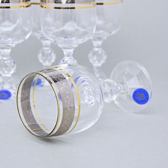 Claudia 190 ml, ZLATO-PLATINA, sklenička na víno, 1 ks., Crystalex CZ