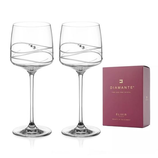 Soho - Set 2 sklenic na bílé víno 410 ml, Swarovski Crystal, DIAMANTE