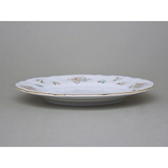 Plate dessert 19 cm, Thun 1794 Carlsbad porcelain, BERNADOTTE flowers with gold