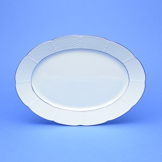 Natálie modré linky: Mísa oválná 32 cm, Thun 1794, karlovarský porcelán