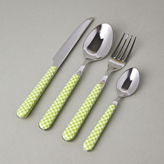 24 pcs. cutlery set, BISTROT Pied de Poule green, NEVA