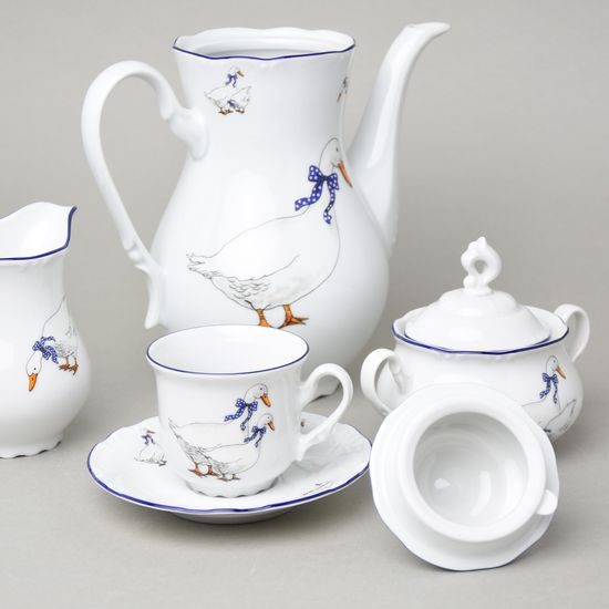 Constance husy, Kávová sada pro 6 osob, Thun 1794, karlovarský porcelán