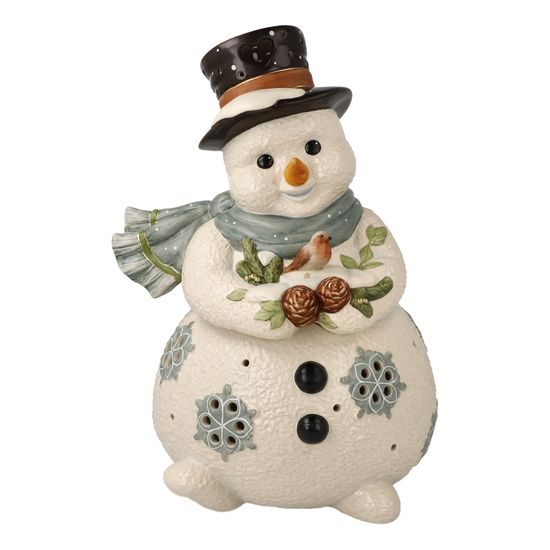 Snowman figurine Winter Dreams 16.5 / 16 / 26.5cm, stoneware, Goebel
