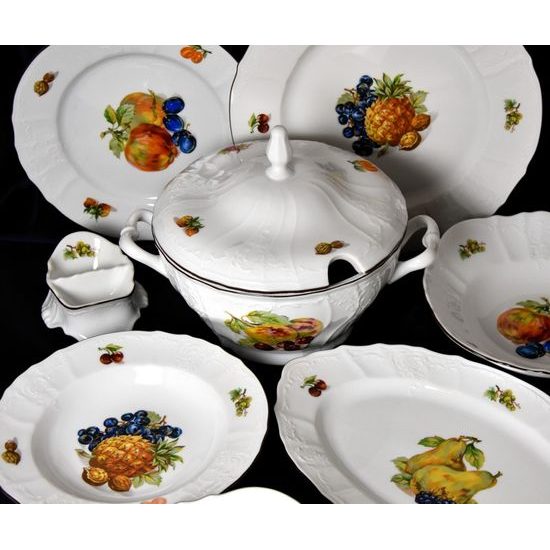 Fruits: Dining set for 6 persons, Thun 1794 Carlsbad porcelain, BERNADOTTE