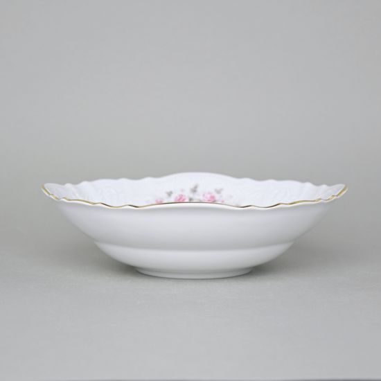 Gold line: Bowl deep 23 cm, Thun 1794 Carlsbad porcelain, BERNADOTTE roses