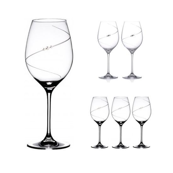 Silhouette Celebration - Set of 6 Red Wine Glasses 470 ml, Swarovski Crystals