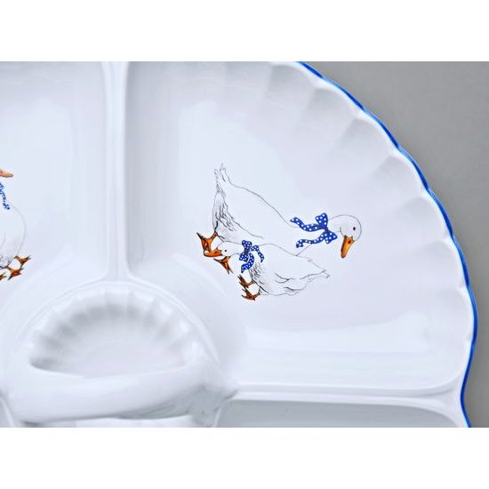4-Compartment dish 32 cm, Český porcelán a.s., husy