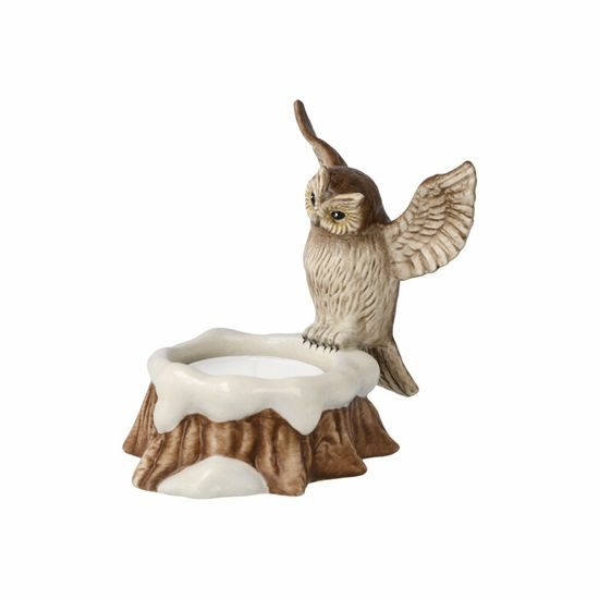 Winter Forest: Light Owl 9 x 9 cm, Goebel porcelain