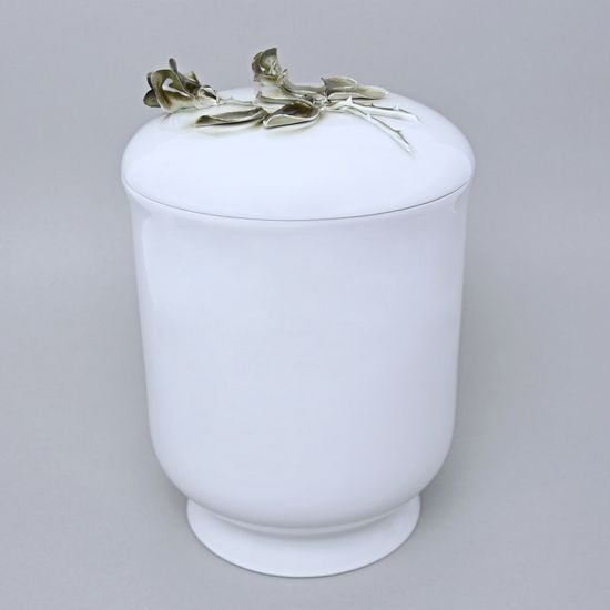 Pouzdro na urnu, Bílá + Růže (1), Luxor, 29 cm, Porcelán Duchcov
