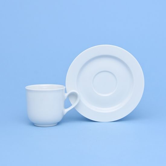 Coffee cup 135 ml and saucer 130 mm, Jana white, Thun 1794 Carlsbad porcelain