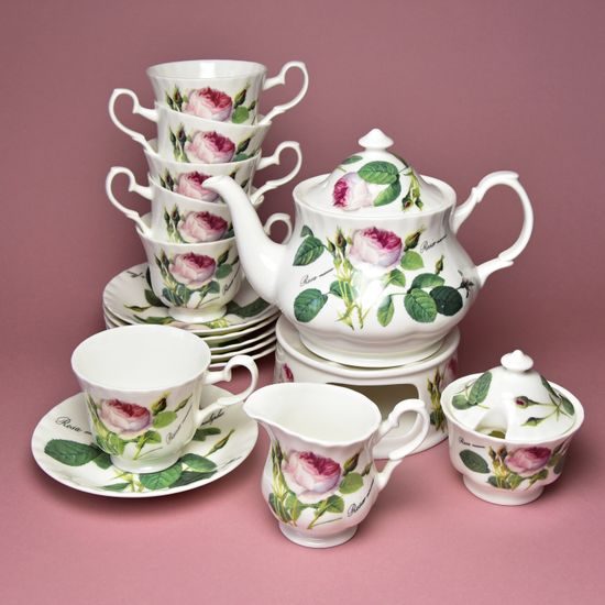 Redoute Rose: Tea Set, 16 pcs., English Fine Bone China, Roy Kirkham