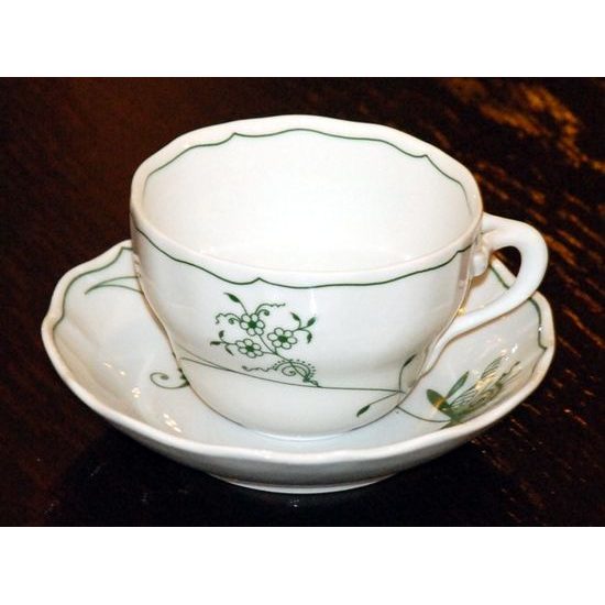 Cup and saucer B plus B 0,21 l / 14 cm for coffee, Eco green, Cesky porcelan a.s.