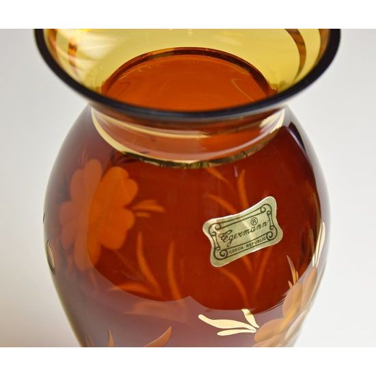 Egermann: Váza Amber žlutá lazura, v: 18 cm, Skleněné vázy Egermann