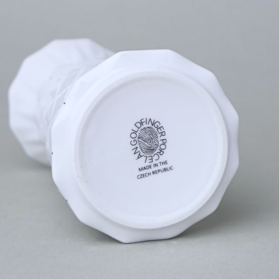 Vase mini Diamond White (shape 3), White + Black Dots, 13 cm, Goldfinger Porcelain