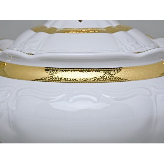 Soup tureen 3,5 l, Marie Louise 88003 gold, Thun 1794, karlovarský porcelán