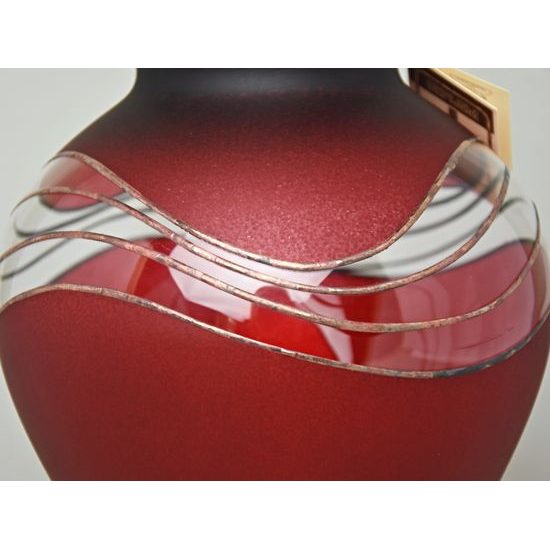 Studio Miracle: Váza červená, 22,5 cm, ruční dekorace Vlasta Voborníková