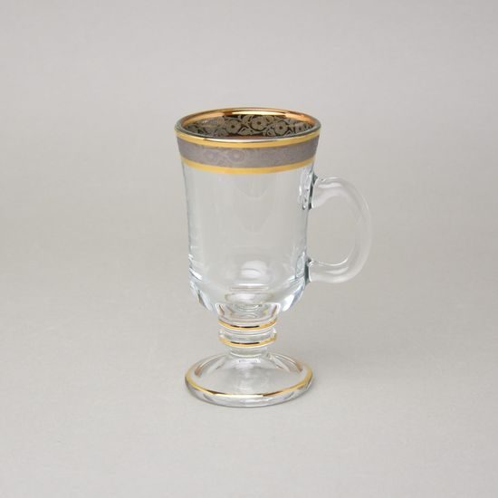 Cup Venezia glass 160 ml footed, gold-platinum, Balvínglass