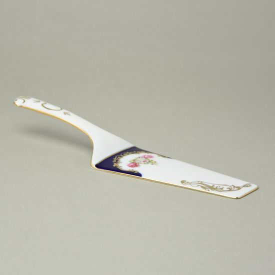 440: Cake shovel 24 cm, Sonata, cobalt + roses + gold, Leander Loučky