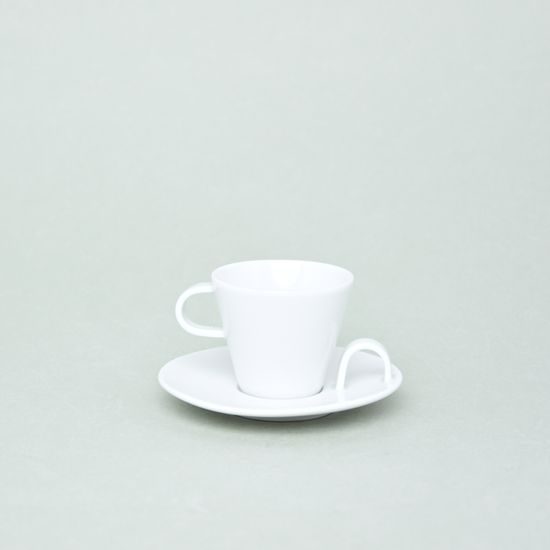 Bohemia White, Saucer espresso with handle, design Pelcl, Český porcelán a.s.