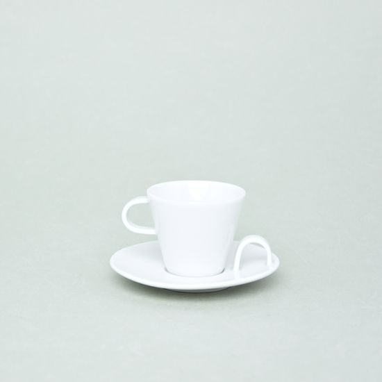 Bohemia White, Podšálek espresso s ouškem 10 cm, design Pelcl, Český porcelán a.s.