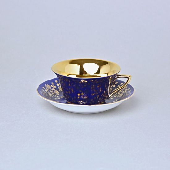 Šálek 110 ml na čaj a podšálek 12,7 cm Windsor, Modrý, Leander 1907 Loučky