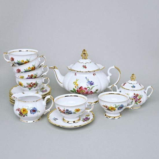 Čajová souprava pro 6 osob, Aristokrat, porcelán QueensCrown