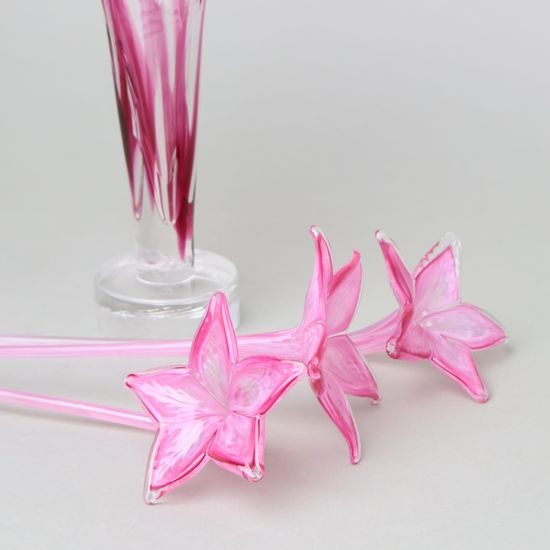 Flower with stem 38 cm - pink, 1 pcs., Pačinek GLASS