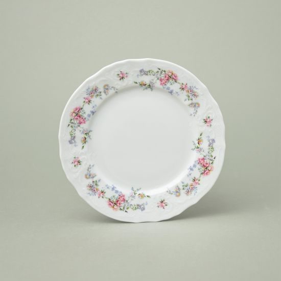 Plate dessert 19 cm, Thun 1794 Carlsbad porcelain, BERNADOTTE climbing roses