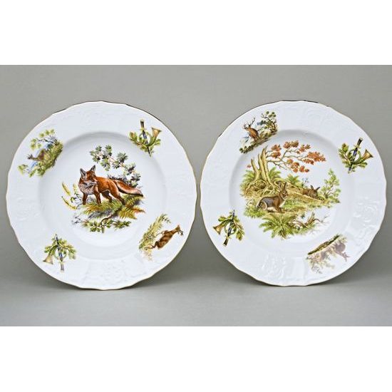 Plate deep 23 cm set of 6 pcs., Thun 1794 Carlsbad porcelain, BERNADOTTE hunting