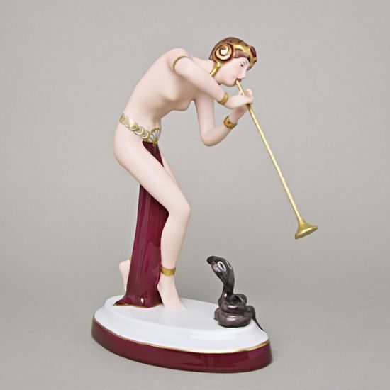 Dancer with a snake 17 x 10 x 23 cm, Purple, Porcelain Figures Duchcov