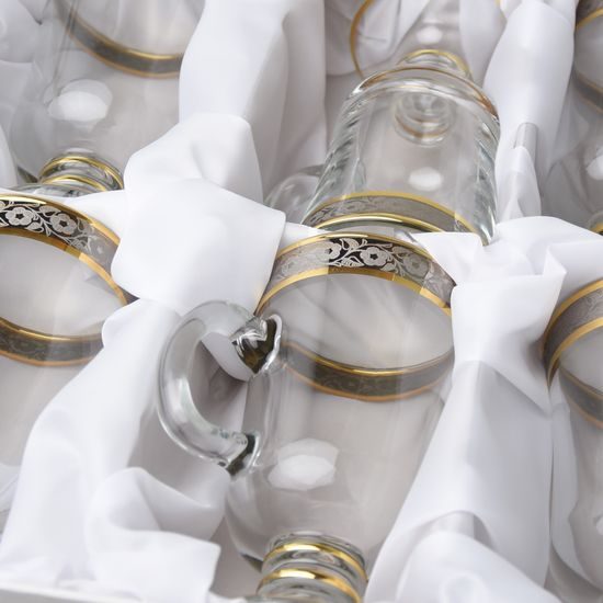 Cup Venezia glass 160 ml footed, gold-platinum, Balvínglass
