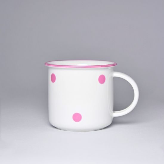 Hrnek Tina střední 240 ml, růžové puntíky, Český porcelán a.s.