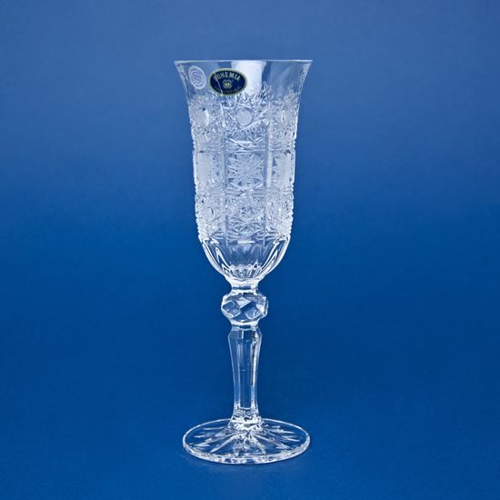 Kalíšek flétna 150 ml Laura, sklenička na sekt, brus 500PK, Crystal Bohemia