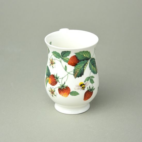 Alpine strawberry: Mug Eleanor 320 ml, english fine bone china, Roy Kirkham