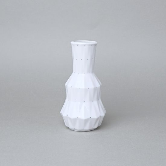 Vase mini Diamond White (shape 2), White + Black Dots, 13 cm, Goldfinger Porcelain