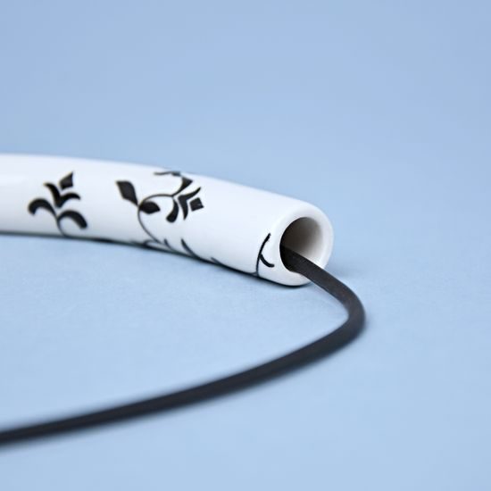Náhrdelník: Dutinka - černý cibulák, Porcelánové šperky Ateliér Mallys
