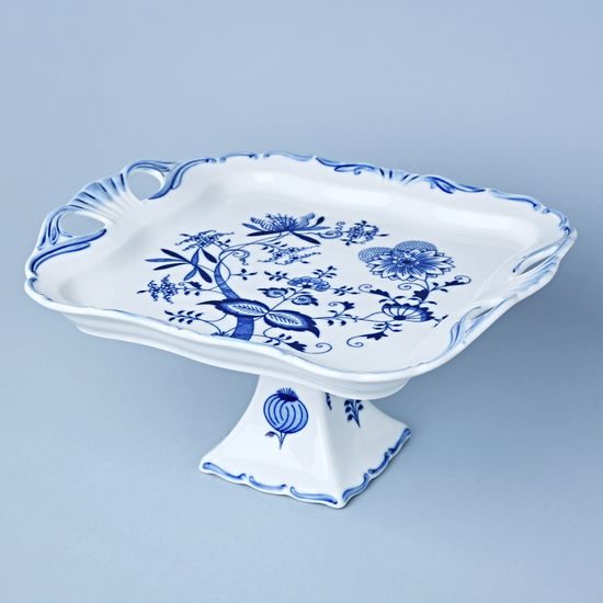 Platter Aida 30 x 25 cm on stand, Original Blue Onion Pattern