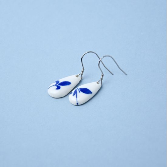 Earrings: Drops - Onion Pattern fragments / flowers, Porcelain Jewels Studio Mallys