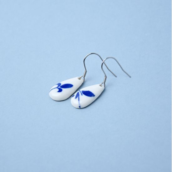 Earings: Drops - Onion Pattern fragments, Porcelain Jewels Studio Mallys