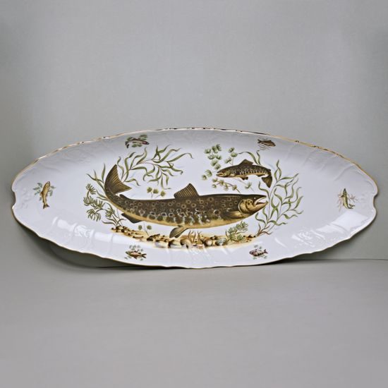 Fish tray 65 cm, Thun 1794 Carlsbad porcelain, BERNADOTTE fishing