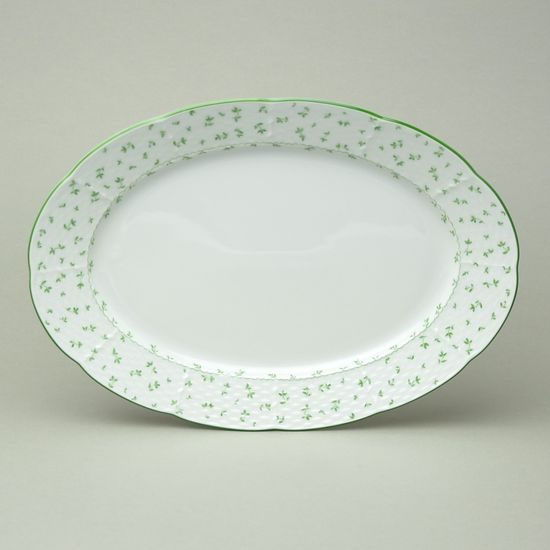 NATÁLIE zelené kvítky: Mísa oválná 32 cm, Thun 1794, karlovarský porcelán