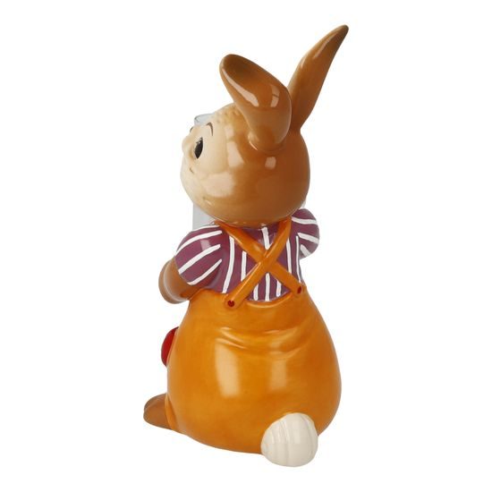 Rabbit figurine with little vase 7 / 10.5 / 14.5cm, stoneware, Goebel