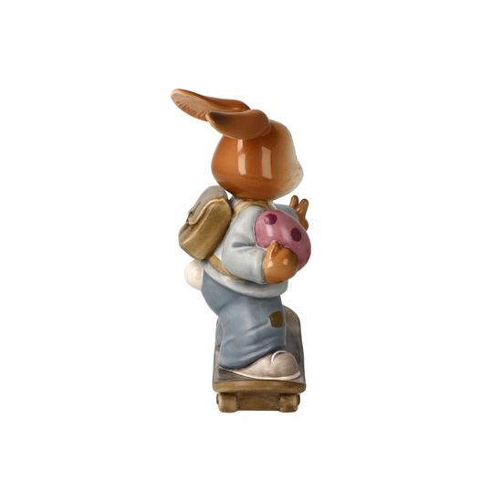 Rabbit figurine with skateboard 10 / 5 / 12cm, stoneware, Goebel