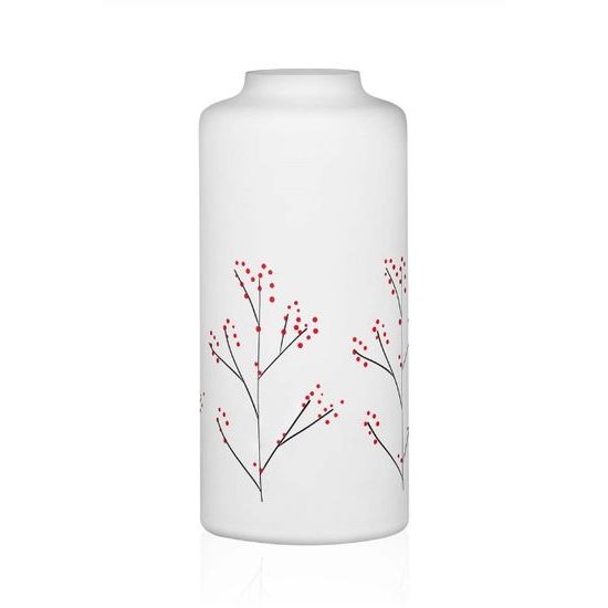 Skleněná váza 24 cm cesmíny bílá, Glassor