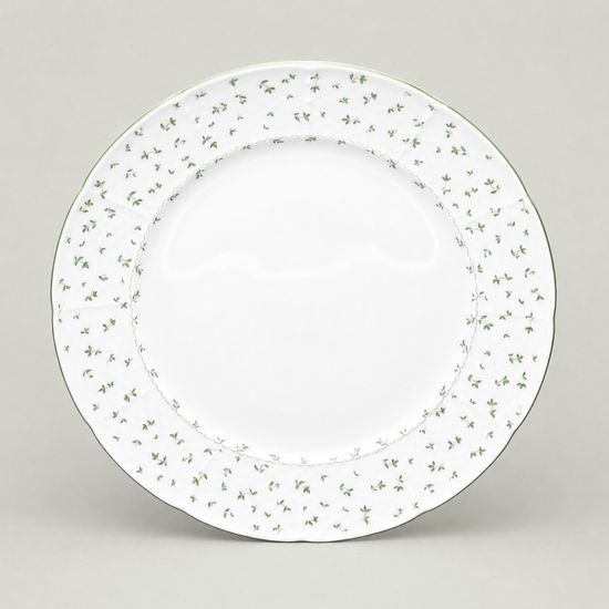 Dinner plate 26 cm, Thun 1794, karlovarský porcelán, Natálie green flowers